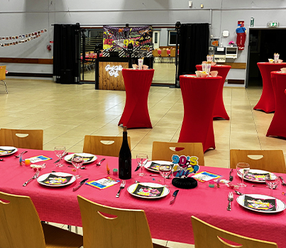 La salle de reception de l'anniversaire de Valérie à Hayange en Moselle